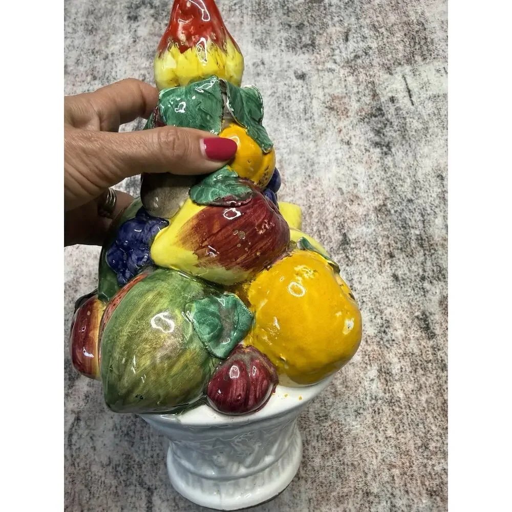 Vintage Ceramic Italian Fruit Topiary Majolica Centerpiece MCM